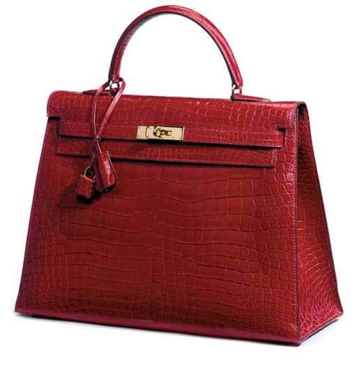 A BRAISE SCARLET CROCODILE KELLY BAG