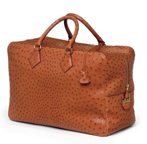 AN OSTRICH 'PLUME ELAN' OVERNIGHT CASE
