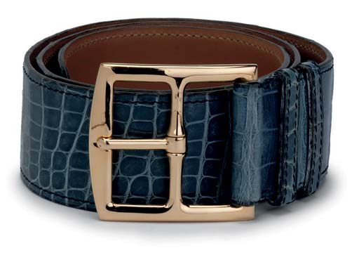 A BLUE-GREY CROCODILE BELT
