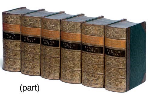 Biographie Universelle, Ancienne et Moderne. Paris: chez Michaud Frères, 1811-28. 52 volumes bound in 26, 8°. Engraved portraits. Contemporary half mottled calf, spines gilt in compartments with black and tan lettering-pieces. Brunet I, 948: "cet important ouvrage était incontestablement, lorsqu'il parut, le meilleur de ce genre qui existât. 	 (26)