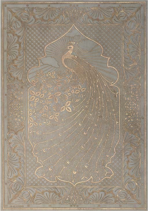 OMAR KHAYYAM.  Rubaiyat ... reproduced from a manuscript written and illuminated by Sangorski & Sutcliffe. London: Siegle Hill & Co., [1911]. 4°. Plates and initials printed in gold and colours, text printed in red and black. Original pictorial vellum gilt, top edges gilt, others uncut. NUMBER 438 OF 550 COPIES signed by Sangorski & Sutcliffe.