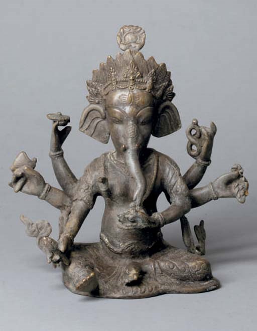 SCULPTURE DE GANESH EN BRONZE