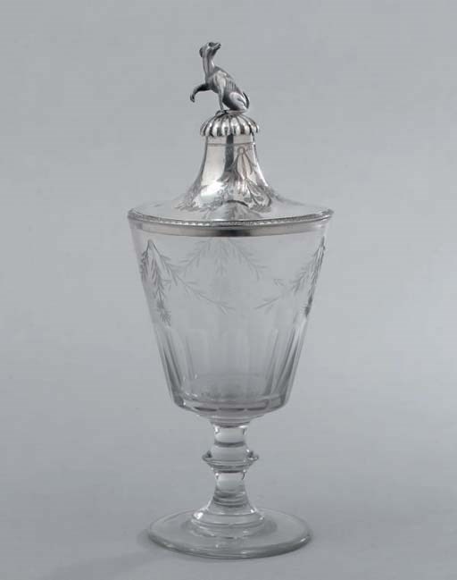 DRAGEOIR EN ARGENT ET VERRE