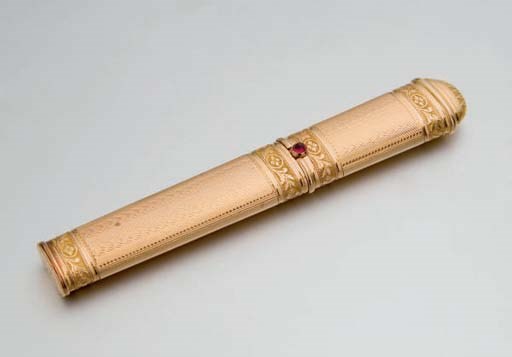 ETUI A CIRE EN OR
PAR NICOLAS HUGUET, PARIS, 1798-1809