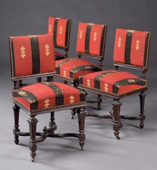 SUITE DE QUATRE CHAISES D'EPOQUE NAPOLEON III