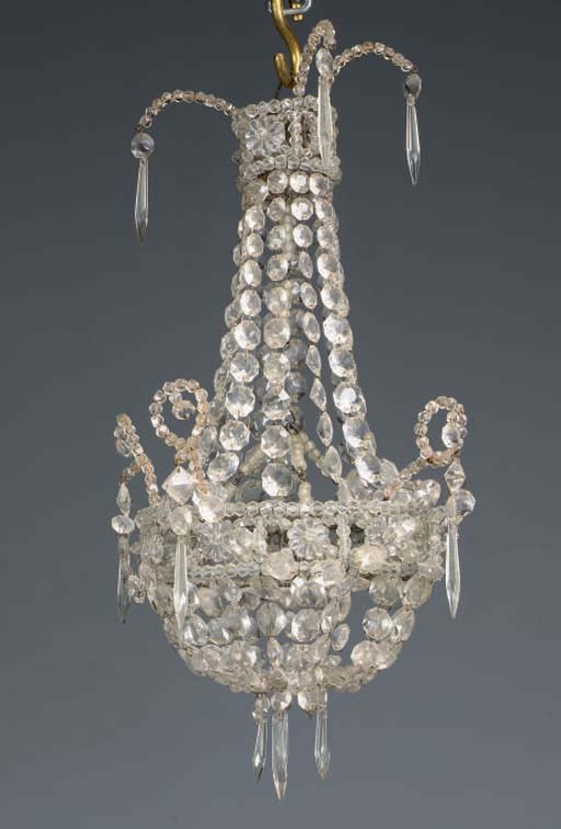 PETIT LUSTRE CORBEILLE DE LA FIN DU XIXEME SIECLE