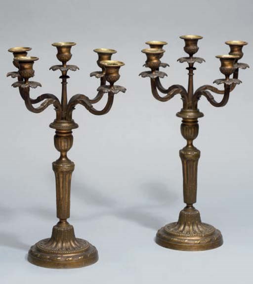 PAIRE DE CANDELABRES DE STYLE LOUIS XVI