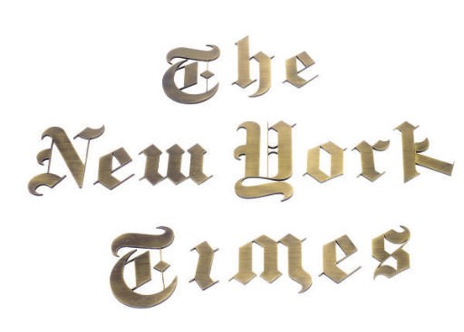 A GROUP OF BRASS NEW YORK TIMES LETTERING,