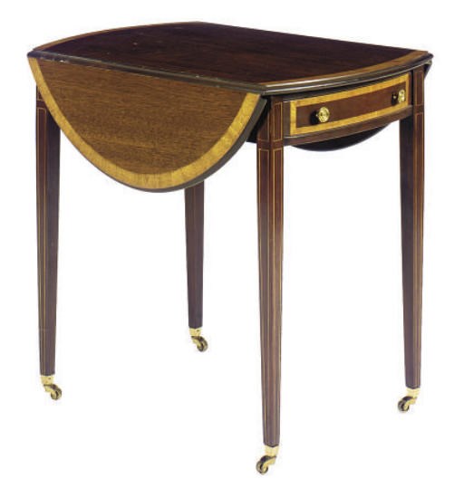 AN ENGLISH MAHOGANY PEMBROKE TABLE,