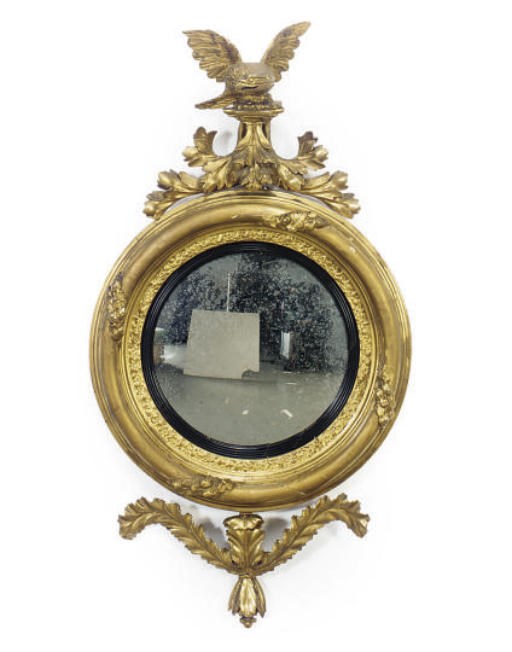 AN AMERICAN CARVED GILTWOOD MIRROR,