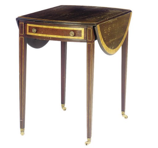 AN ENGLISH MAHOGANY PEMBROKE TABLE,