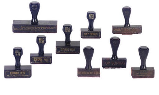 A MISCELLANEOUS GROUP OF STAMPS AND LEAD BLOCKS,