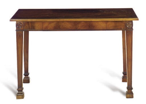AN ENGLISH MAHOGANY CONSOLE TABLE,