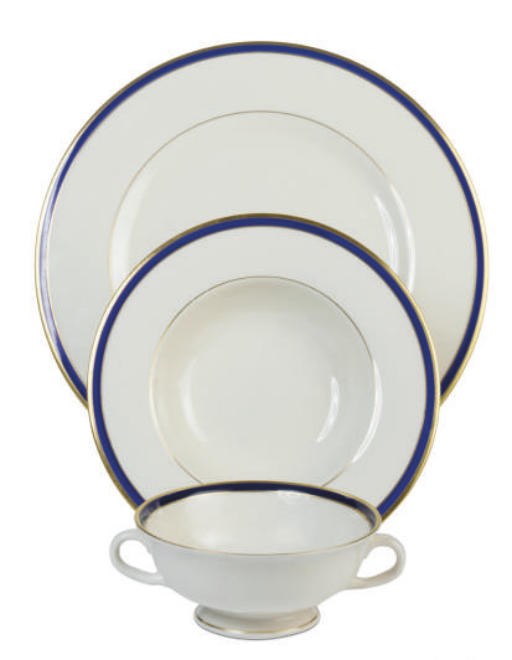 AN AMERICAN GILT PORCELAIN DINNER SERVICE,