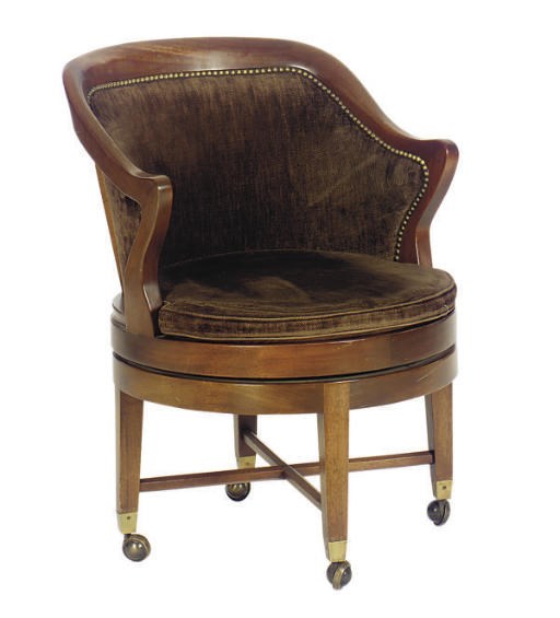 A SET OF SEVEN VELVET UPHOLSTERED SWIVEL BOARDROOM CHAIRS,