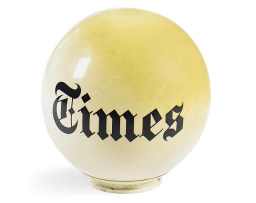 A NEW YORK TIMES LAMP POST GLOBE,