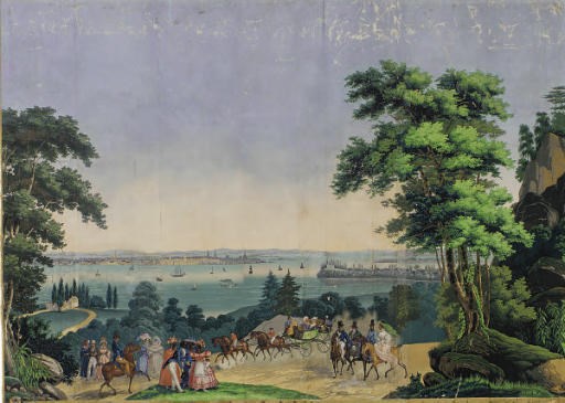 A SCENIC WALLPAPER PANEL FROM THE SERIES 'VIEWS OF NORTH AMERICA,'