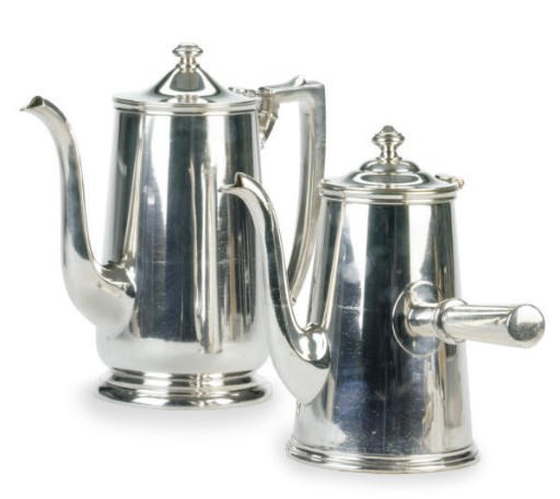AN AMERICAN ASSEMBLED SILVER-PLATED PART TEA AND COFFEE SERVICE,