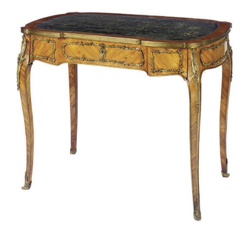A FRENCH GILT-BRONZE MOUNTED KINGWOOD BUREAU PLAT,