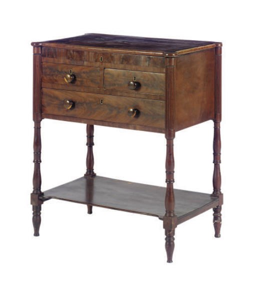 AN AMERICAN MAHOGANY WORKTABLE,