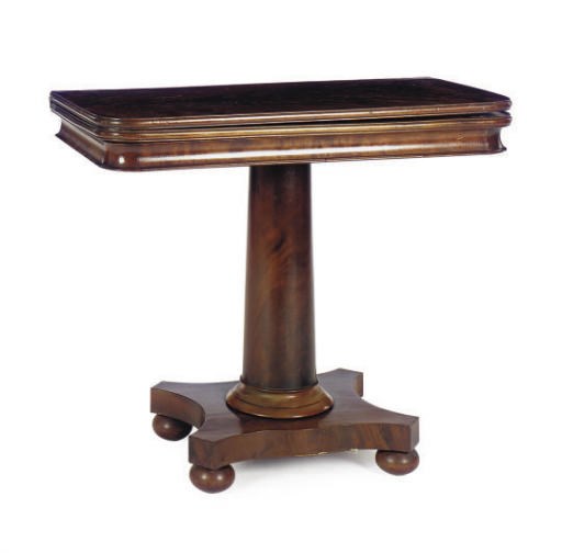 AN AMERICAN CLASSICAL MAHOGANY GAMES TABLE,