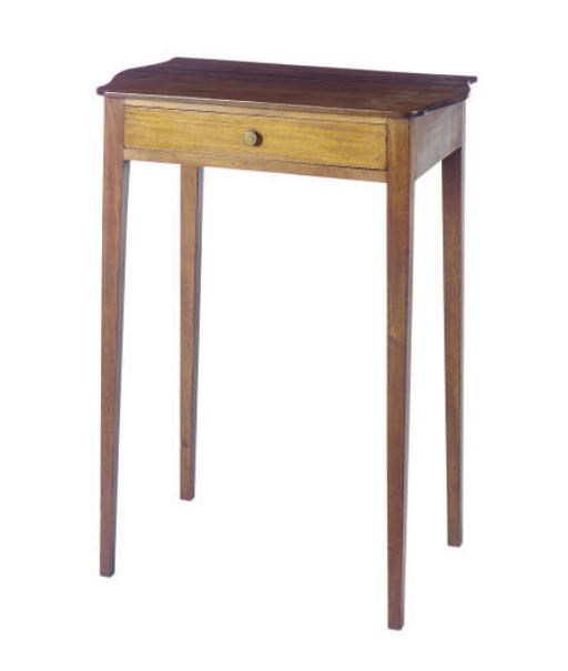 AN AMERICAN FEDERAL INLAID MAHOGANY STAND WITH DRAWER,