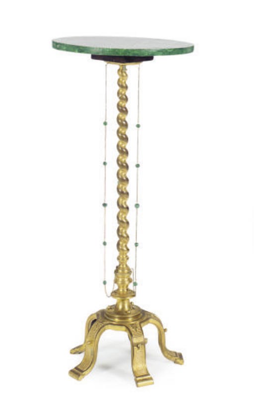 A GILT-BRONZE AND MALACHITE CIRCULAR GUERIDON,