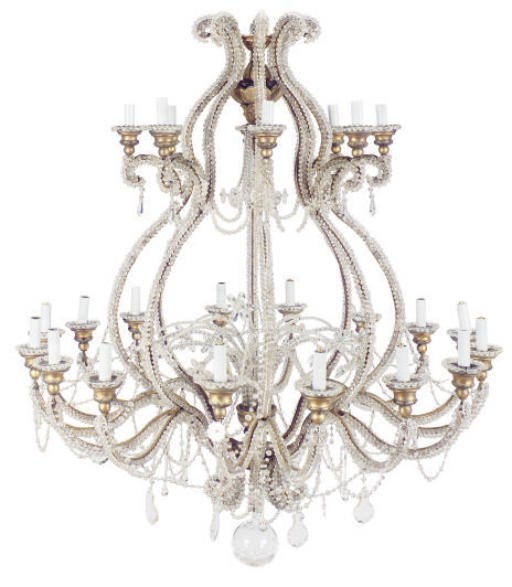 A CONTINENTAL CUT-GLASS CHANDELIER,