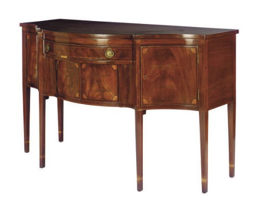 AN AMERICAN FEDERAL INLAID MAHOGANY SIDEBOARD,