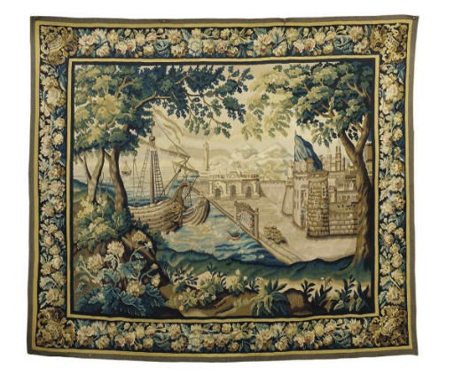 A FLEMISH STYLE VERDURE TAPESTRY,