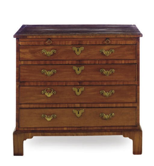 AN ENGLISH MAHOGANY BACHELOR'S CHEST,