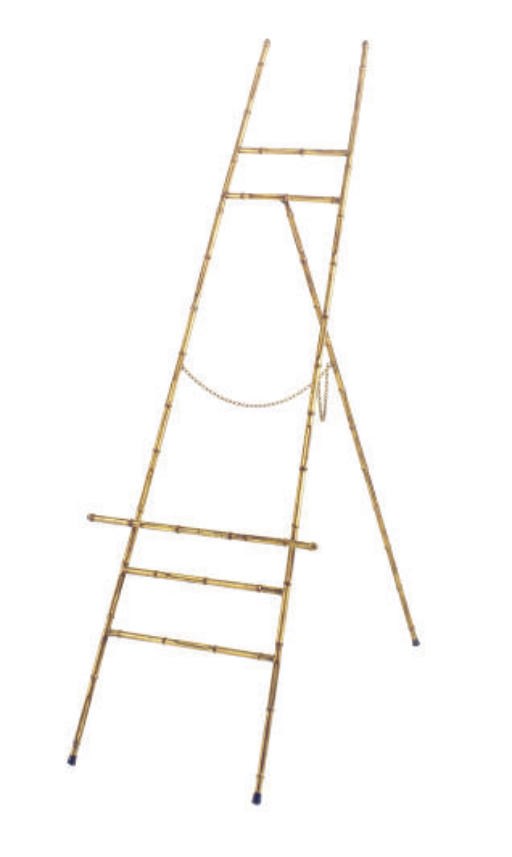 A GILT-METAL BAMBOO FORM EASEL,