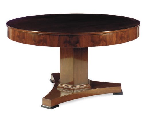 A FRENCH MAHOGANY CIRCULAR CENTER TABLE,