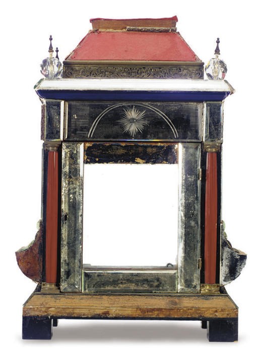 A MIRRORED BRACKET CLOCK CASE,