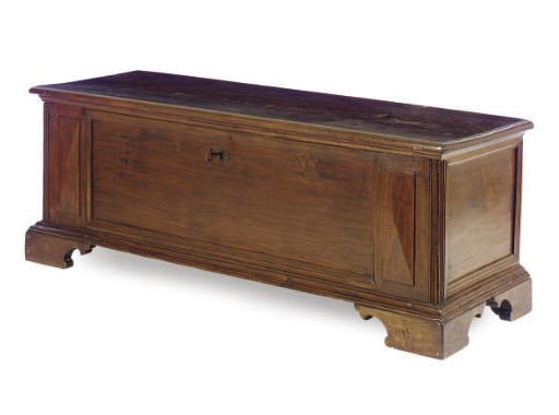 A WALNUT COFFER,