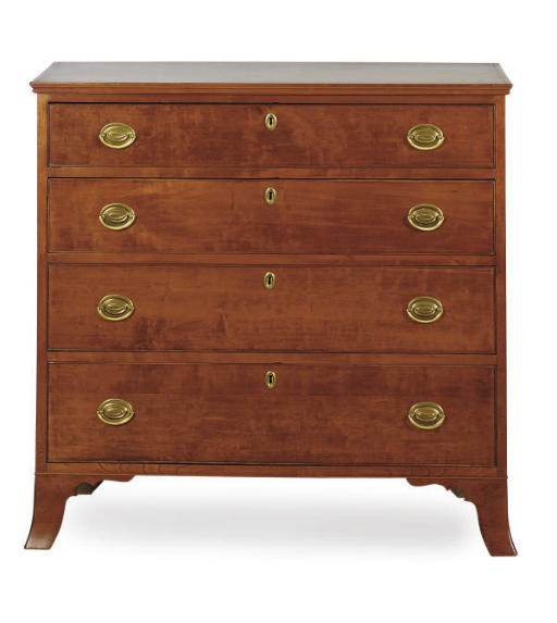 AN AMERICAN FEDERAL CHERRYWOOD CHEST OF DRAWERS,