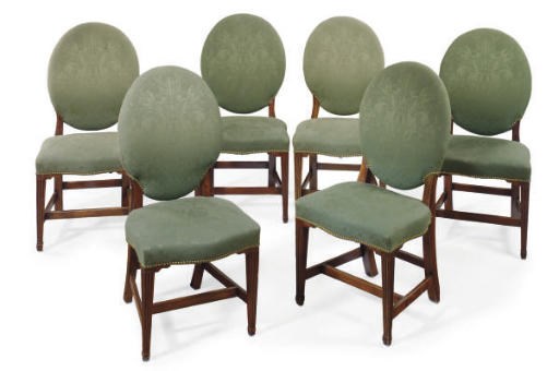 A SET OF SIX IRISH GEORGE III MAHOGANY SIDE CHAIRS,