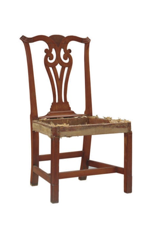 AN AMERICAN CHIPPENDALE MAHOGANY SIDE CHAIR,