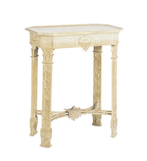 A PAIR OF LIMED MAHOGANY CONSOLE TABLES,