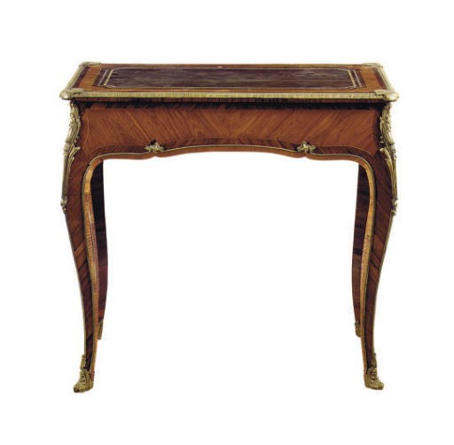 A GILT-BRONZE MOUNTED TULIPWOOD AND KINGWOOD SIDE TABLE,