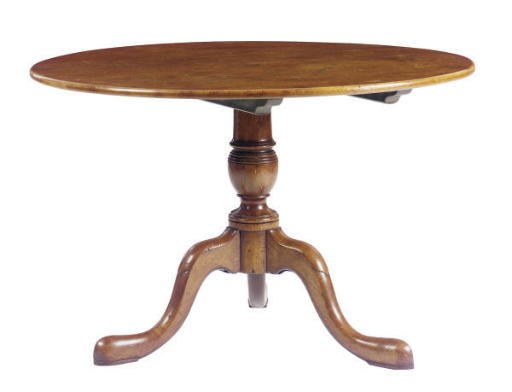 AN ENGLISH OAK CIRCULAR TRIPOD TABLE,