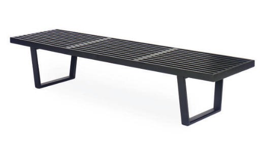 A GEORGE NELSON EBONIZED BENCH,