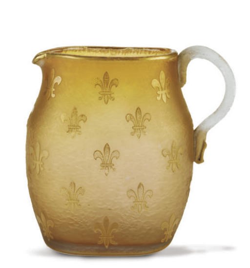 A FRENCH GILT CAMEO GLASS EWER,