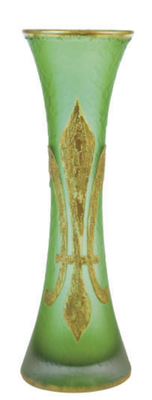 A FRENCH GILT CAMEO GLASS VASE,