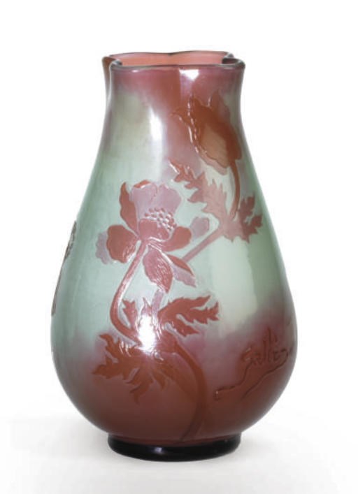 A FRENCH CAMEO GLASS VASE,