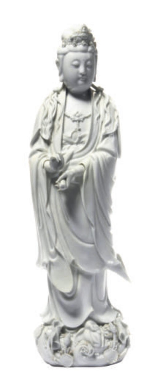 A CHINESE BLANC-DE-CHINE FIGURE OF GUANYIN,