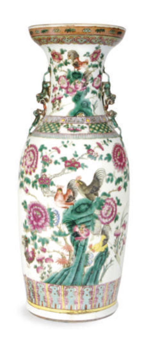 A LARGE CHINESE FAMILLE ROSE VASE,