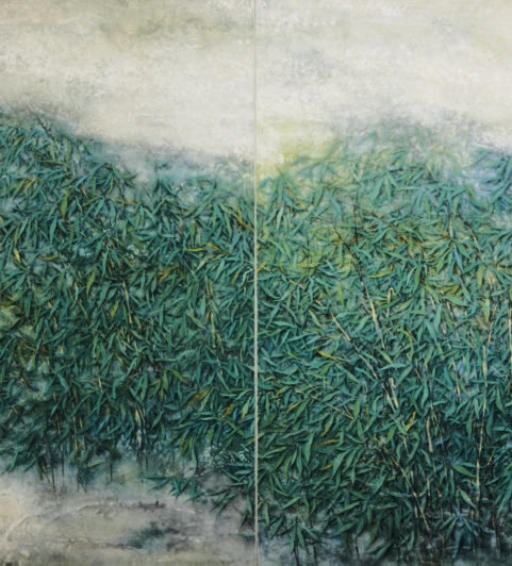 A CHINESE PAINTING OF SPRING BAMBOO,