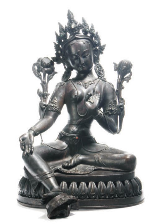 A NEPALESE BRONZE FIGURE OF TARA,