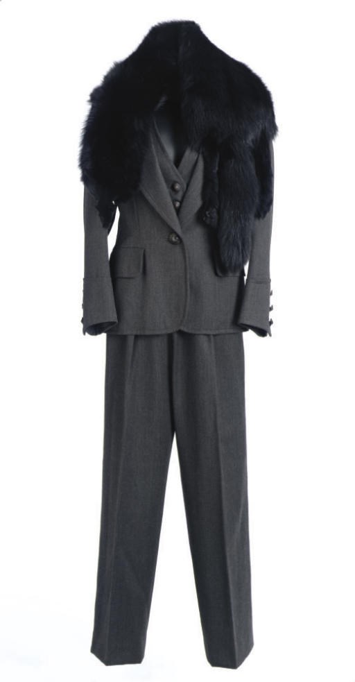 AN YVES SAINT LAURENT PARIS THREE-PIECE PANTSUIT,